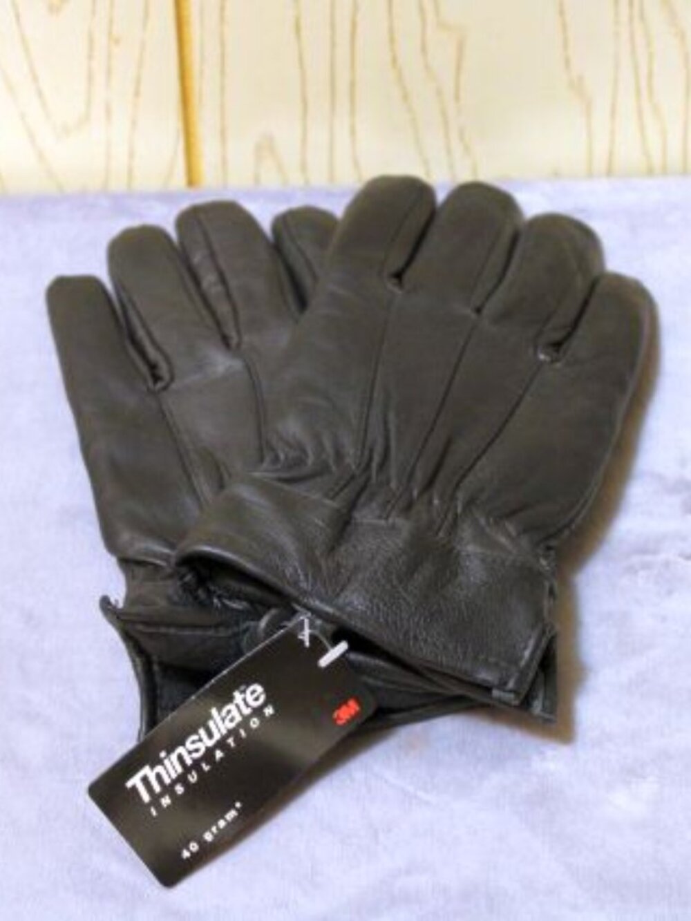 Men's Thinsulate 3M Black Leather Gloves - NWT